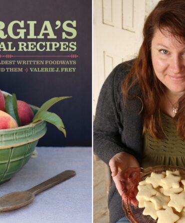 A book cover and portrait of a woman