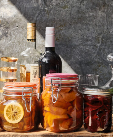 A jar of pickled items