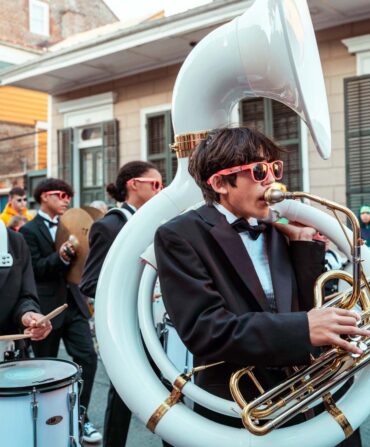 A brass band in the street