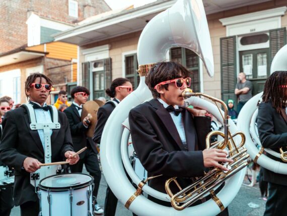 A brass band in the street