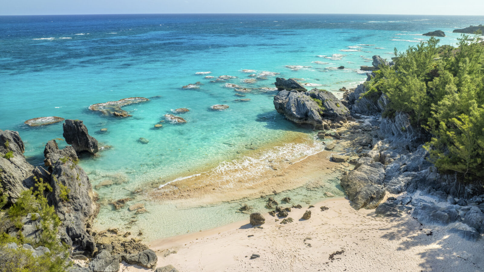 A crystal clear water beach