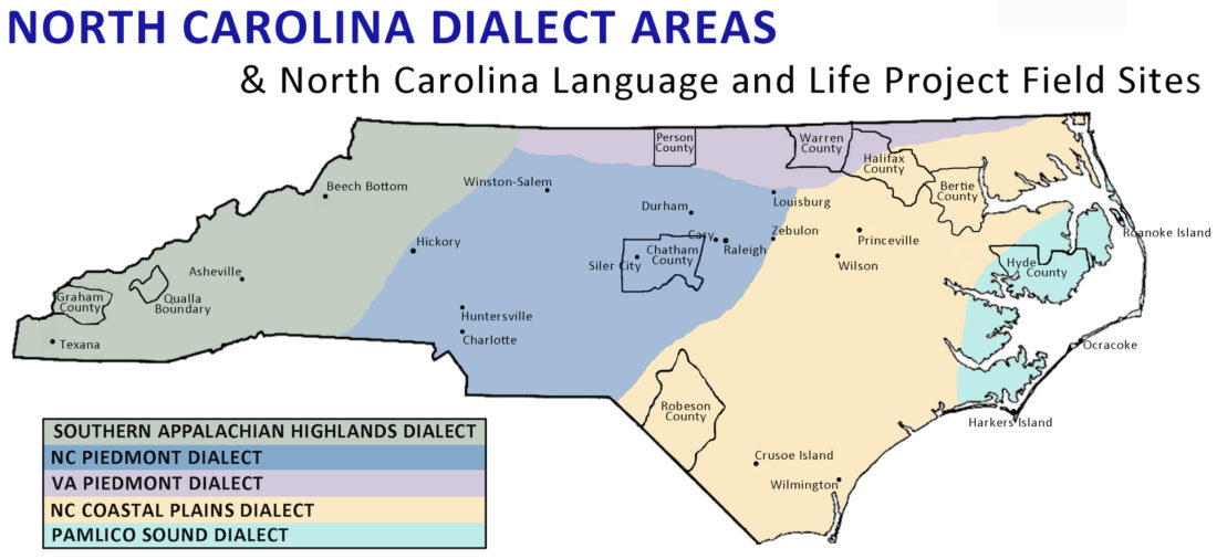 A dialect map of North Carolina