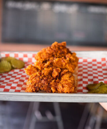 A tray of fried chicken