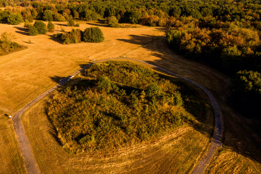 Spiro mounds from above