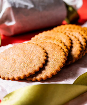 A stack of moravian cookies