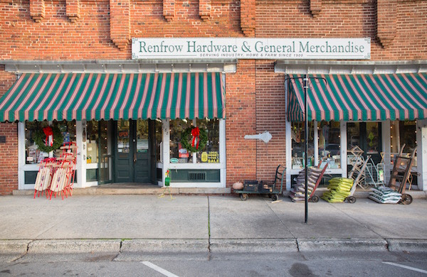 The front of a hardware store