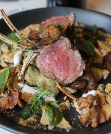 A plate of lamb chops