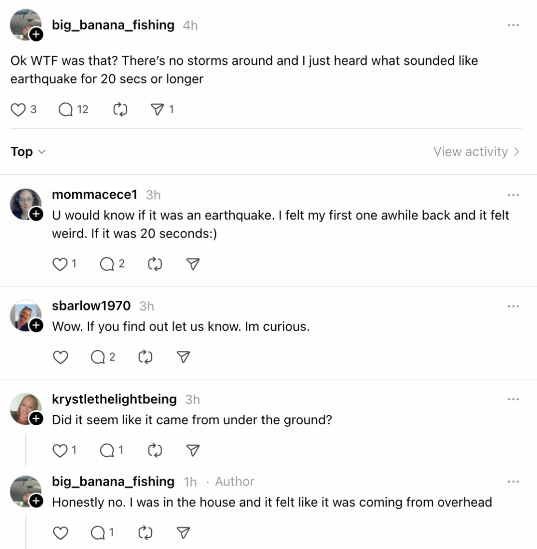 A screenshot of a threads conversation